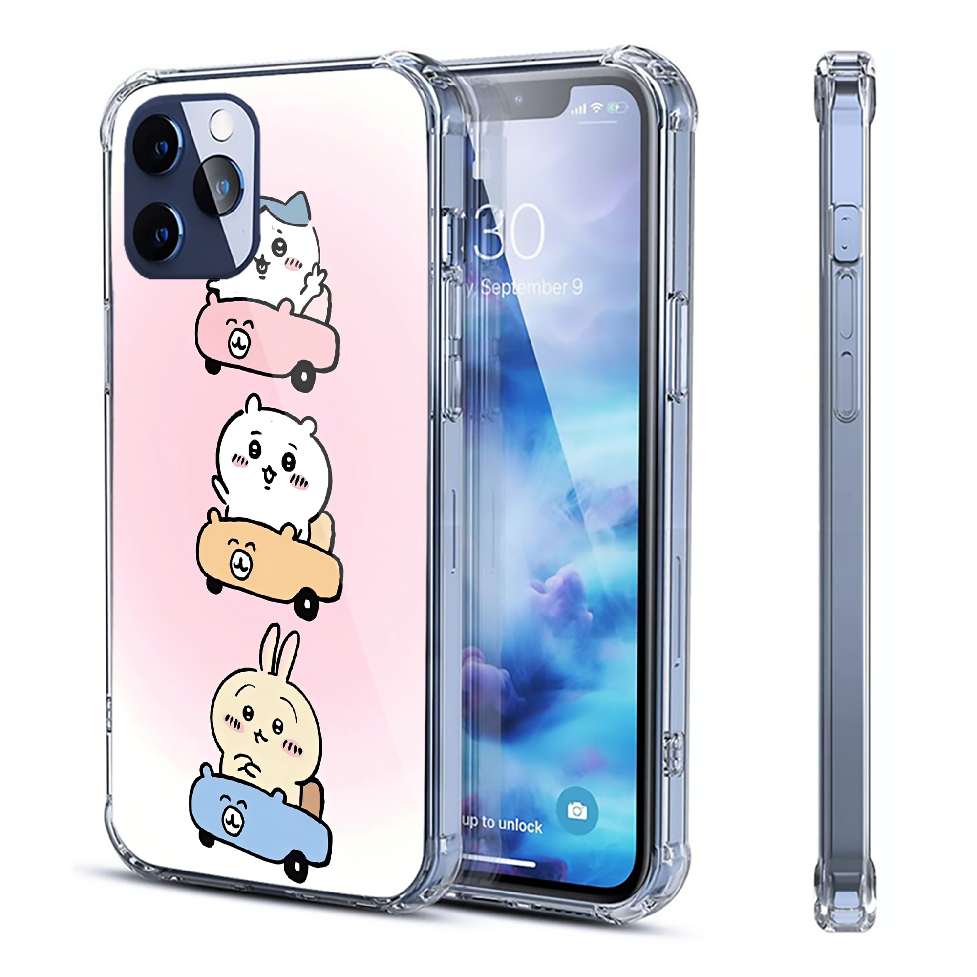 （画像用） ちいかわ Chii-kawa 【iPhone 12シリーズ対応】透明スマホケース（クリアソフトケース）
